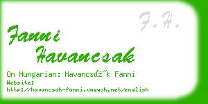 fanni havancsak business card